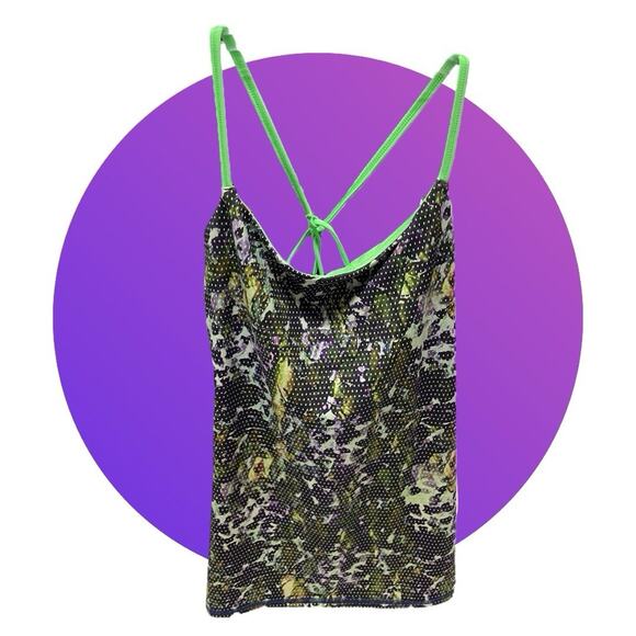Lululemon Women’s Dancing Warrior Tank Top Green Watercolor Floral Size 8 M - Picture 10 of 10